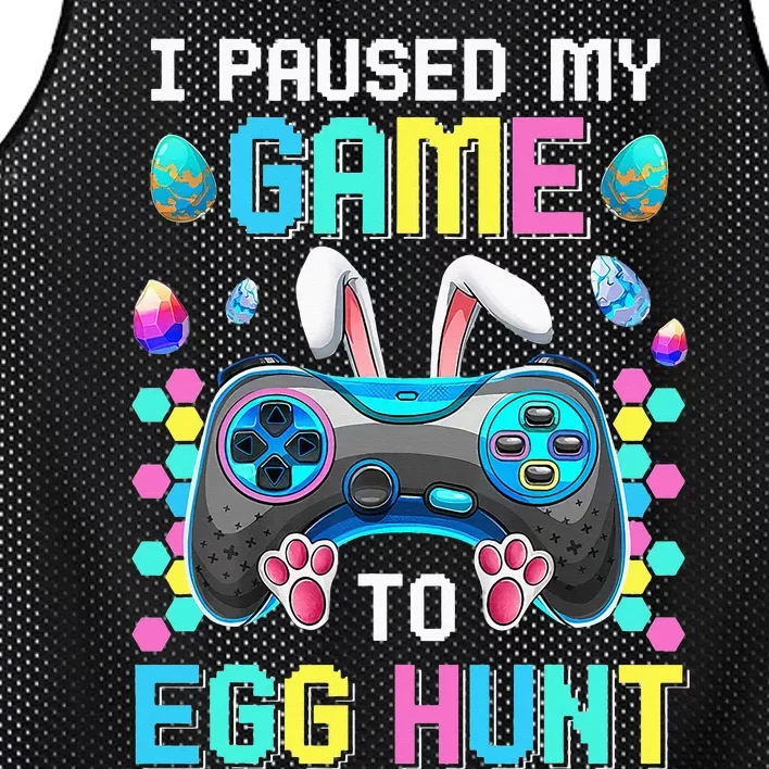 I Paused My Game To Egg Hunt Easter Funny Gamer Mesh Reversible Basketball Jersey Tank