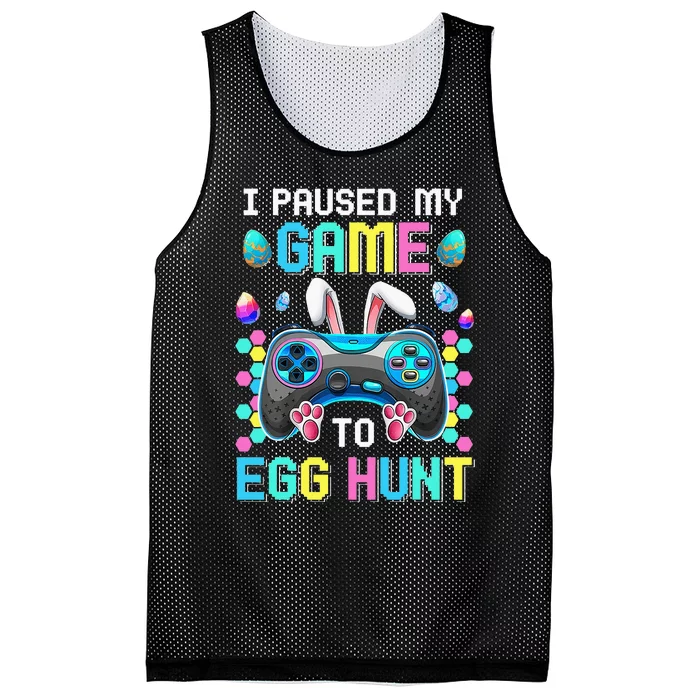 I Paused My Game To Egg Hunt Easter Funny Gamer Mesh Reversible Basketball Jersey Tank