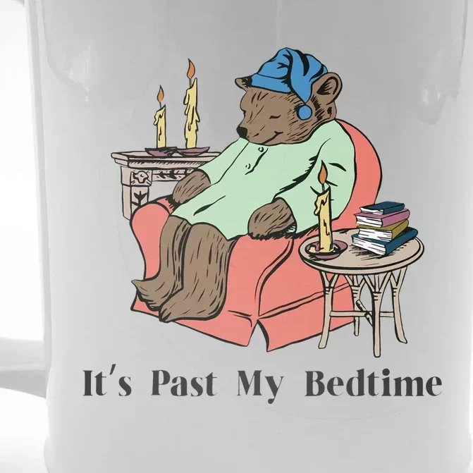 ItS Past My Bedtime Bear Taking A Nap Next To Books Front & Back Beer Stein