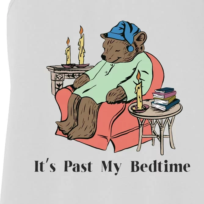 ItS Past My Bedtime Bear Taking A Nap Next To Books Women's Racerback Tank