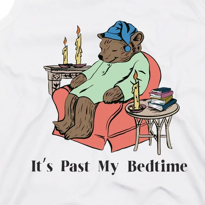 ItS Past My Bedtime Bear Taking A Nap Next To Books Tank Top