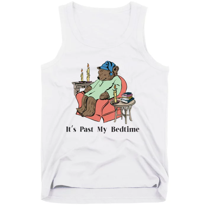 ItS Past My Bedtime Bear Taking A Nap Next To Books Tank Top