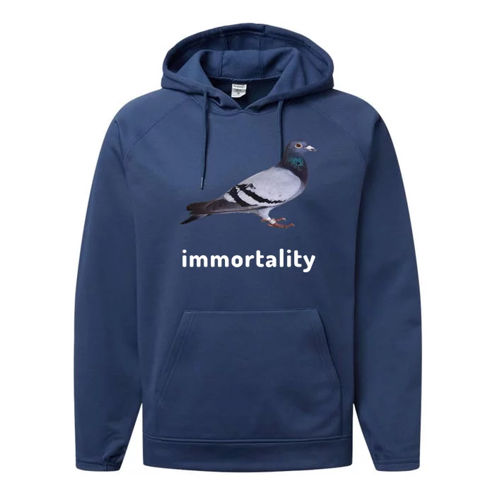 Immortality Pigeon Meme Oddly Weirdcore Performance Fleece Hoodie