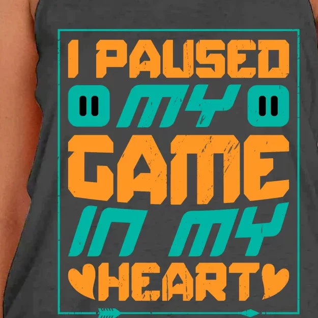 I Paused My Game T Women's Knotted Racerback Tank