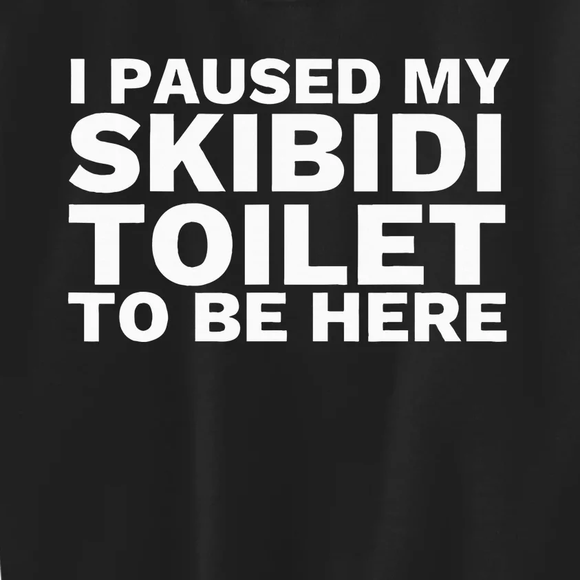 I Paused My S.K.I.Bi.D.I. Toilet To Be Here Kids Sweatshirt