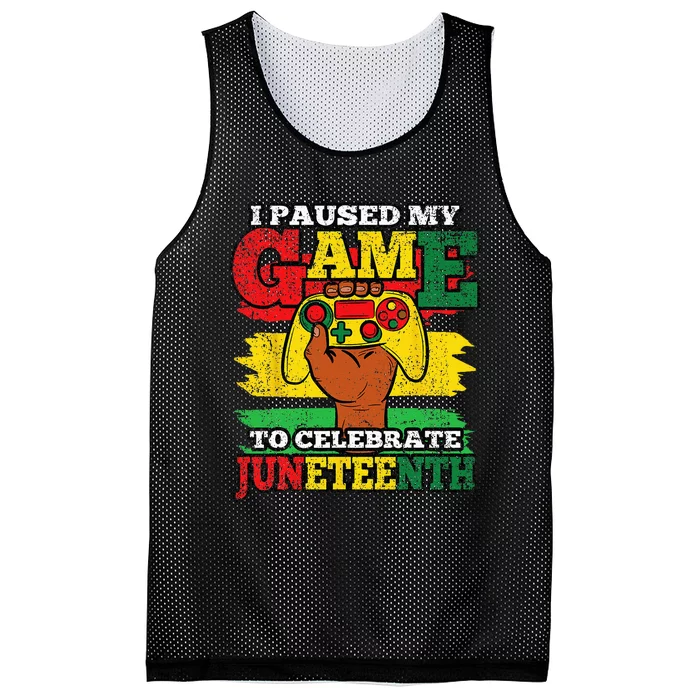 I Paused My Game Juneteenth Black History African Gamer Mesh Reversible Basketball Jersey Tank