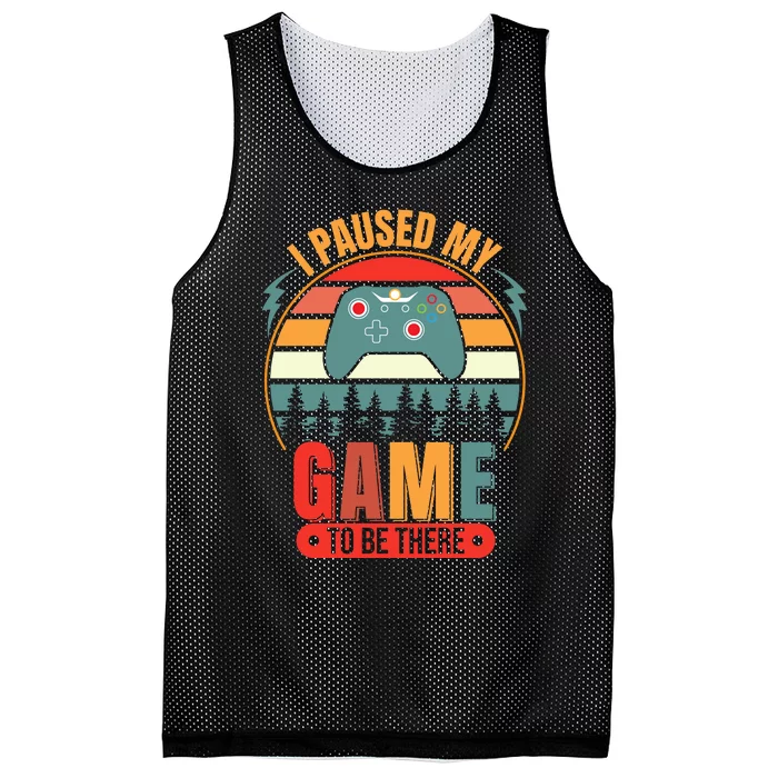 I Paused My Game Mesh Reversible Basketball Jersey Tank