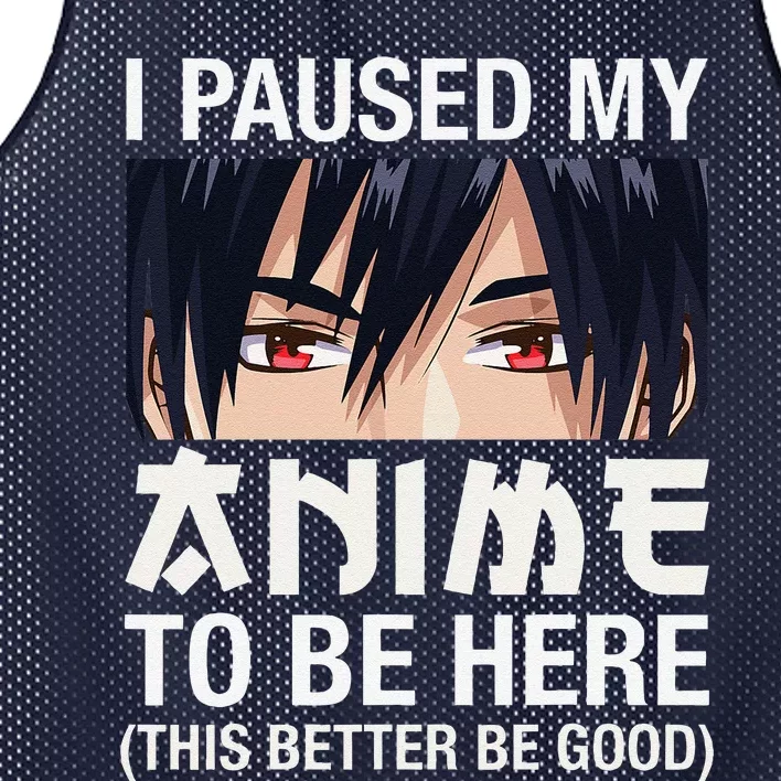 I Paused My Anime To Be Here Japan Kawaii Manga Anime Gifts Mesh Reversible Basketball Jersey Tank