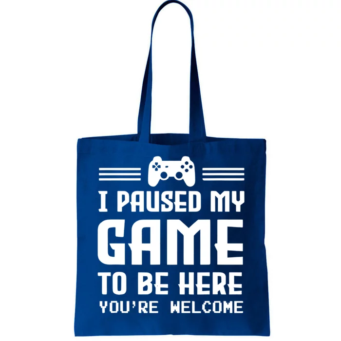 I Paused My Game To Be Here Funny Game Lovers Retro Gift Tote Bag