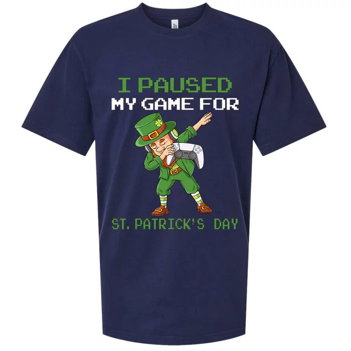 I Paused My Game For St Patricks Day Dabbing Leprechaun Sueded Cloud Jersey T-Shirt