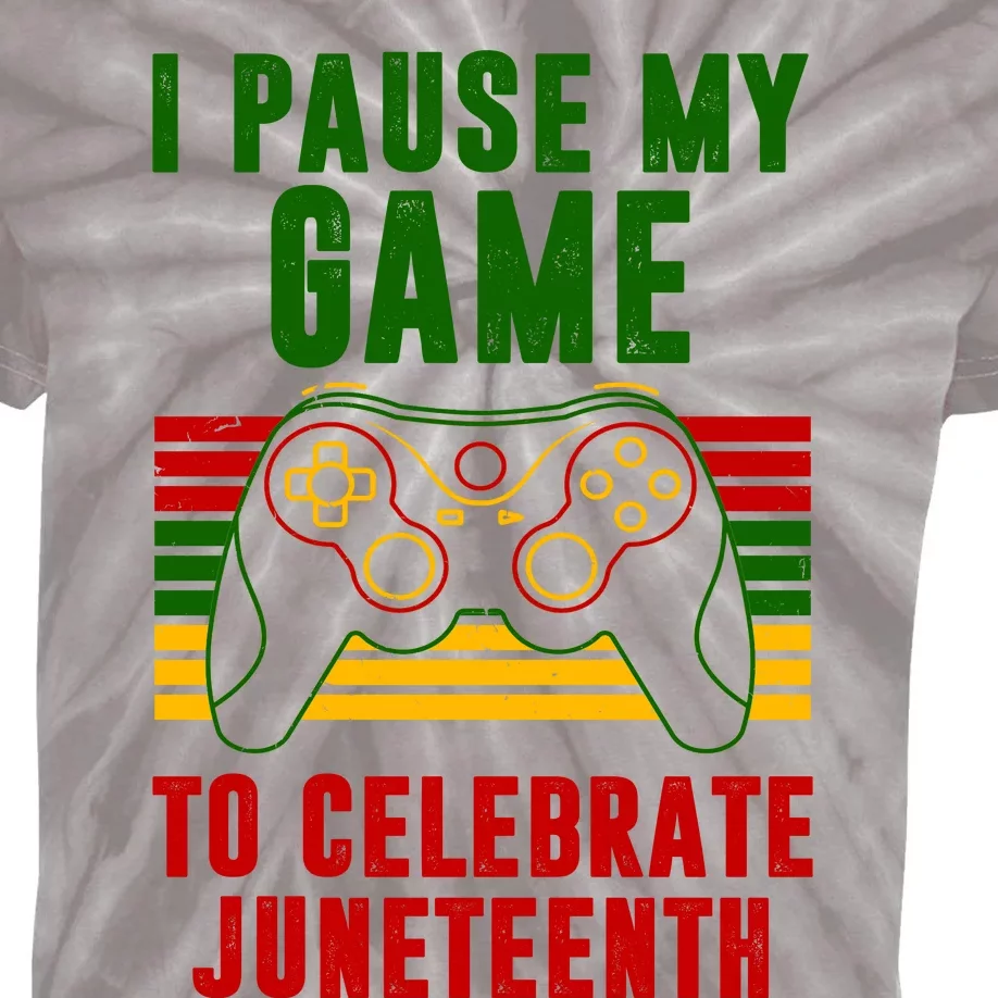 I Pause My Game To Celebrate Juneteenth Gamer Kids Tie-Dye T-Shirt