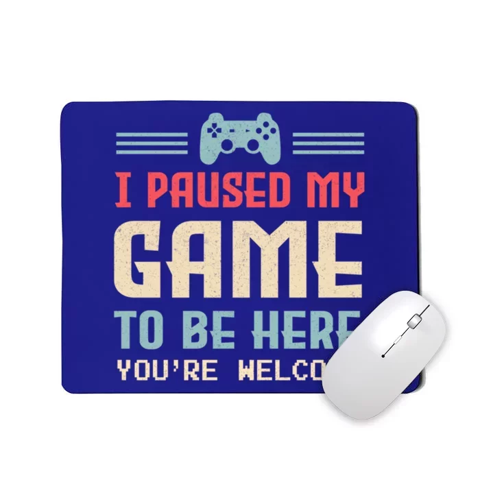 I Paused My Game To Be Here YouRe Welcome Retro Gamer Gift Mousepad