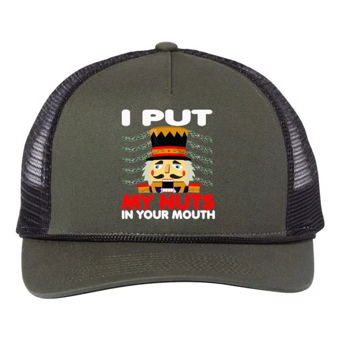 I Put My Nuts In Your Mouth Nutcracker Ugly Xmas Retro Rope Trucker Hat Cap