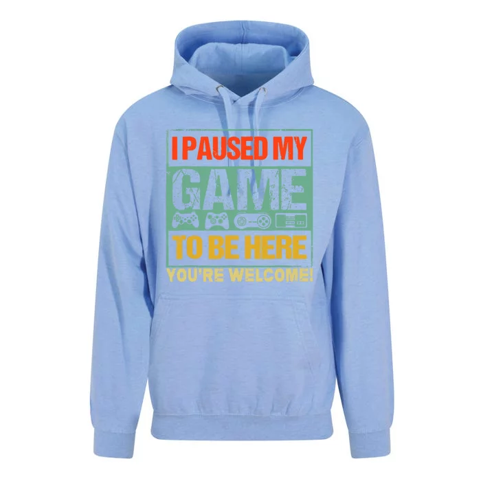 I Paused My Game To Be Here Funny Gamers Boys Teens Gift Cool Gift Unisex Surf Hoodie