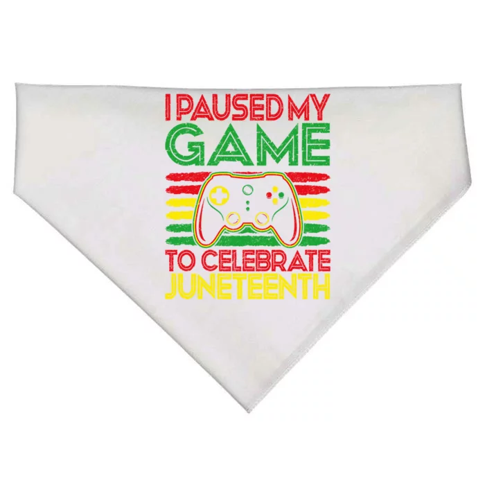 I Paused My Game To Celebrate Juneteenth Gamer Black History Cute Gift USA-Made Doggie Bandana