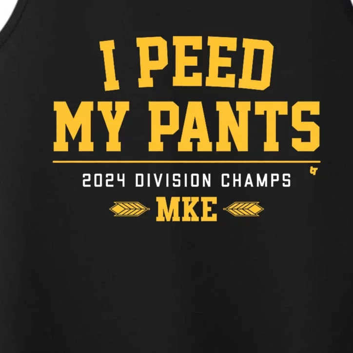 I Peed My Pants Milwaukee Baseball Division Champs Performance Tank