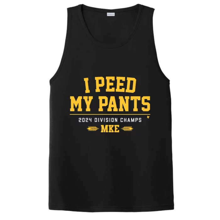 I Peed My Pants Milwaukee Baseball Division Champs Performance Tank