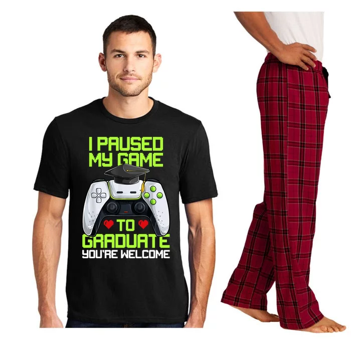 I Paused My Game To Graduate Funny Graduation Graduate Gamer Pajama Set