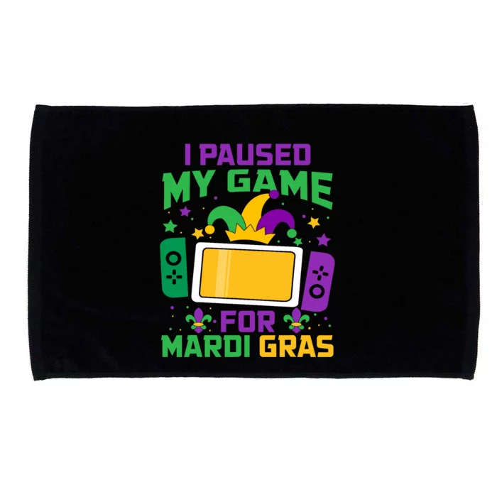 I Paused My Game For Mardi Gras Video Game Controller Microfiber Hand Towel