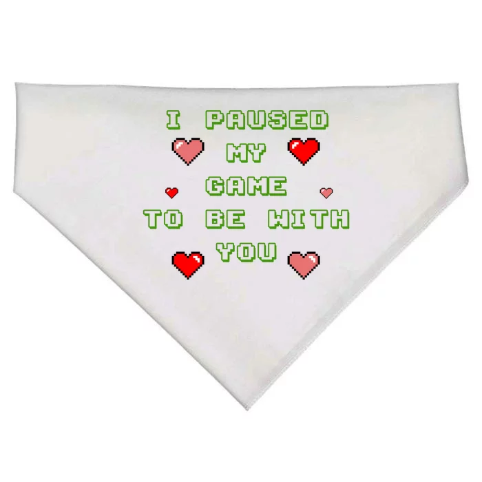 I Paused My Game To Be With You Funny Romantic USA-Made Doggie Bandana