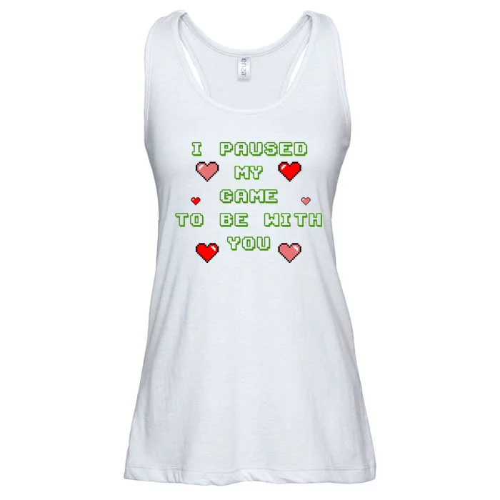 I Paused My Game To Be With You Funny Romantic Ladies Essential Flowy Tank