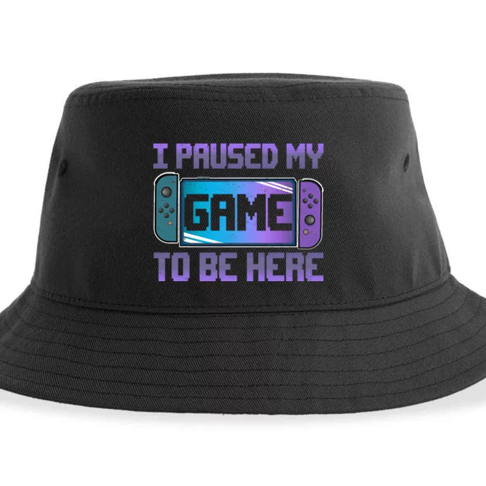 I Paused My Game To Be Here Video Game Controller Gaming Sustainable Bucket Hat