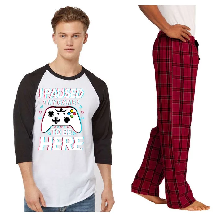 I Paused My Game To Be Here Funny Gamer Gaming Raglan Sleeve Pajama Set