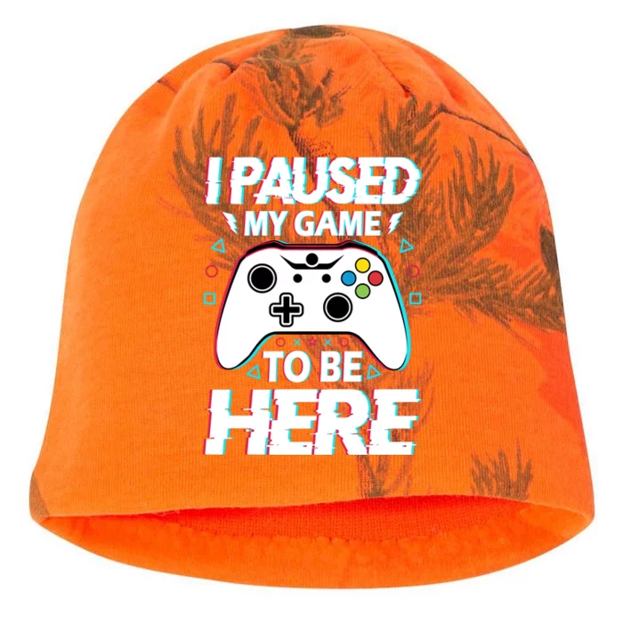 I Paused My Game To Be Here Funny Gamer Gaming Kati - Camo Knit Beanie