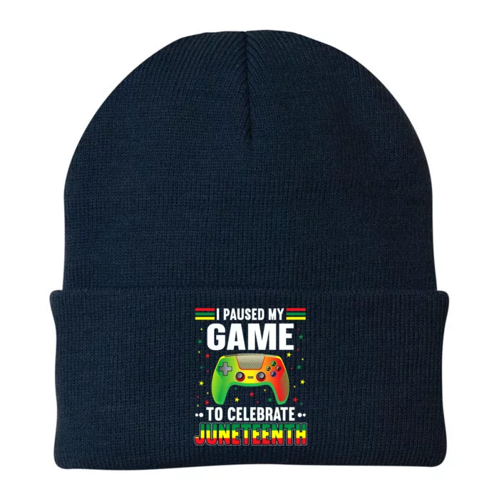 I Paused My Game To Celebrate Juneteenth Independence Day Gift Knit Cap Winter Beanie