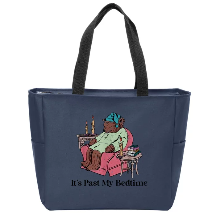 ItS Past My Bedtime Funny Bear Sleeping Zip Tote Bag