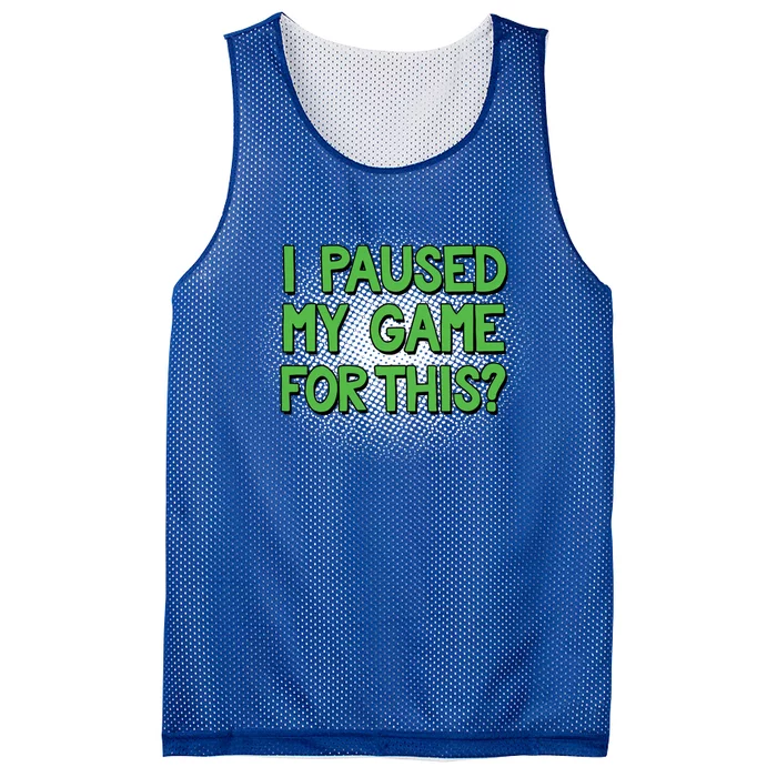 I Paused My Game For This Funny Classic Vintage Video Gamer Gift Mesh Reversible Basketball Jersey Tank