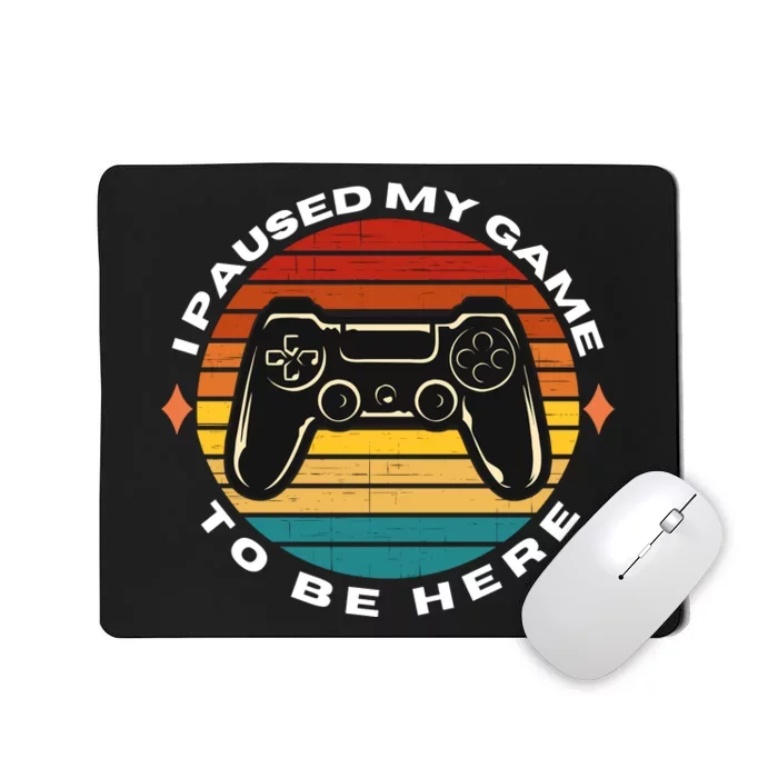 I Paused My Game To Be Here, Funny Vintage Retro Video Gamer Mousepad