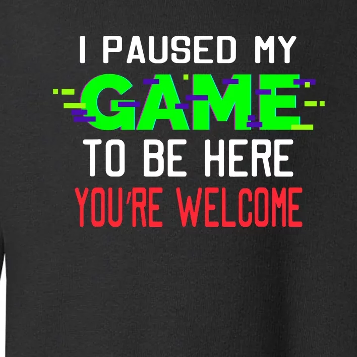 I Paused My Game To Be Here Toddler Sweatshirt