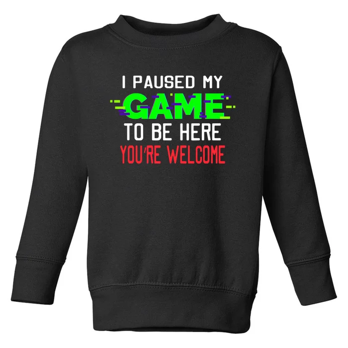 I Paused My Game To Be Here Toddler Sweatshirt