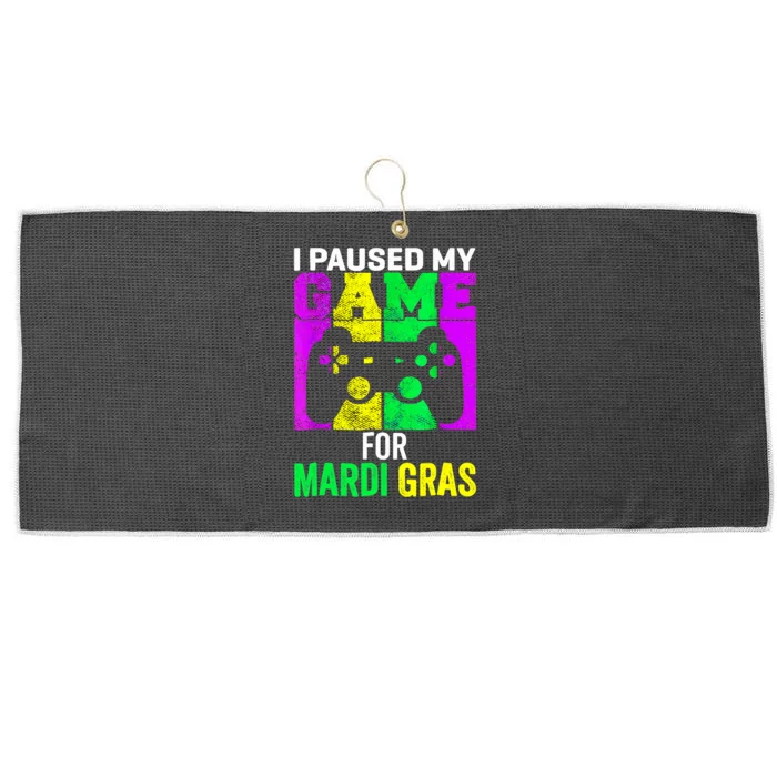 I Paused My Game For Mardi Gras Video Game Mardi Gras Large Microfiber Waffle Golf Towel