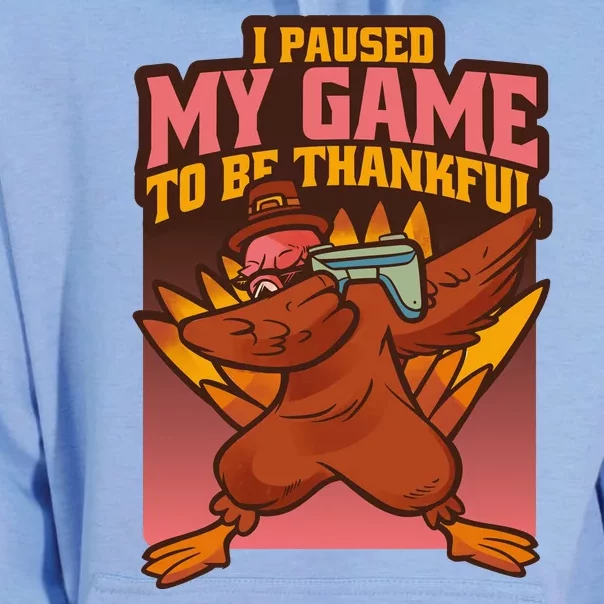 I Paused My Game To Be Thankful Funny Thanksgiving Gamer Unisex Surf Hoodie