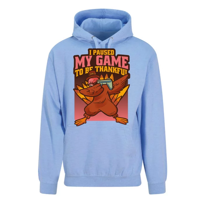 I Paused My Game To Be Thankful Funny Thanksgiving Gamer Unisex Surf Hoodie