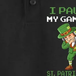 I Paused My Game For St Patricks Day Dabbing Leprechaun Dry Zone Grid Performance Polo