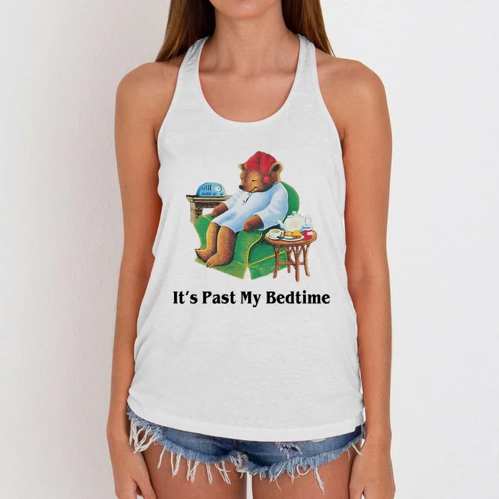 ItS Past My Bedtime Funny Bear Lover Gifts Women's Knotted Racerback Tank