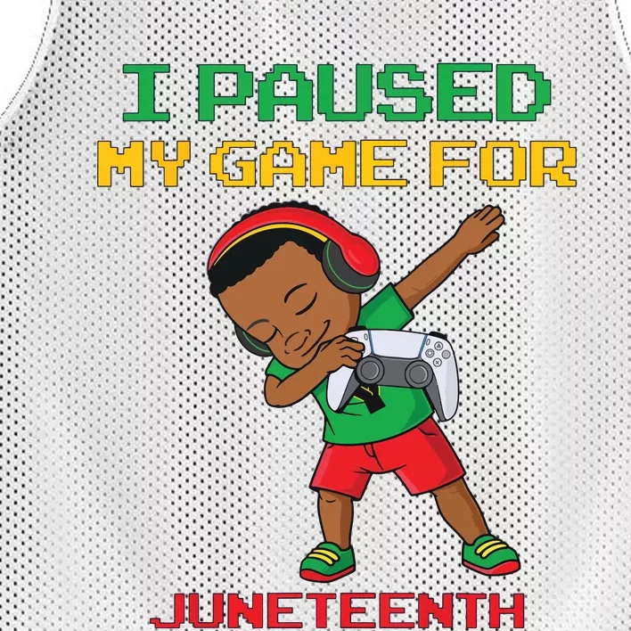 I Paused My Game For Juneteenth Dabbing Gamer Dab Mesh Reversible Basketball Jersey Tank