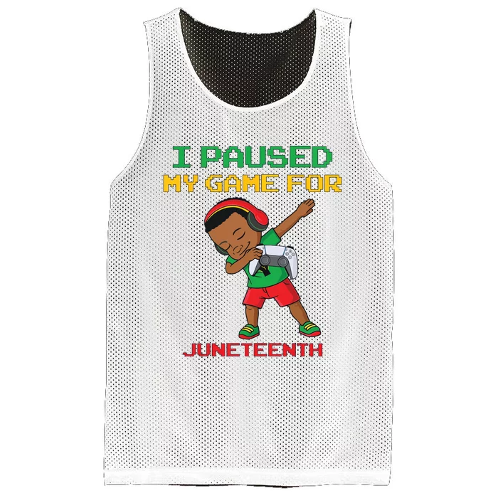 I Paused My Game For Juneteenth Dabbing Gamer Dab Mesh Reversible Basketball Jersey Tank