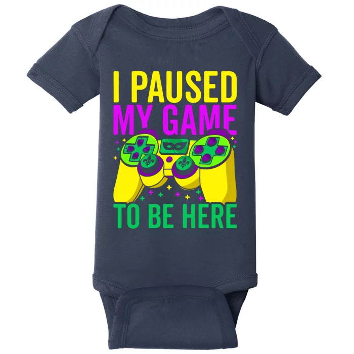 I Paused My Game To Be Here Video Game Beads Mardi Gras Baby Bodysuit