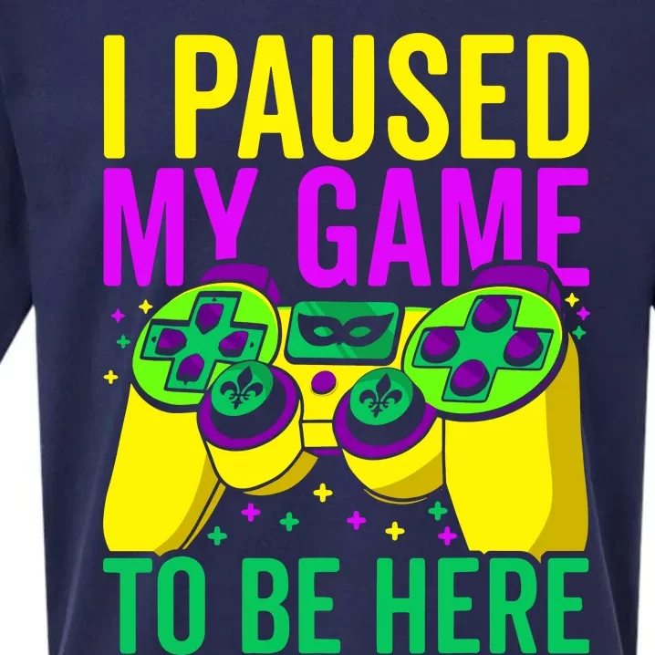 I Paused My Game To Be Here Video Game Beads Mardi Gras Sueded Cloud Jersey T-Shirt