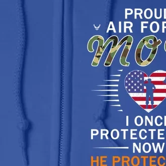 I Protects My Sonfunny Giftproud Air Force Mom Camouflage Army Cute Gift Full Zip Hoodie