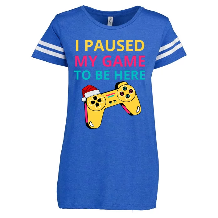 I Paused My Game To Be Here Funny Christmas Enza Ladies Jersey Football T-Shirt