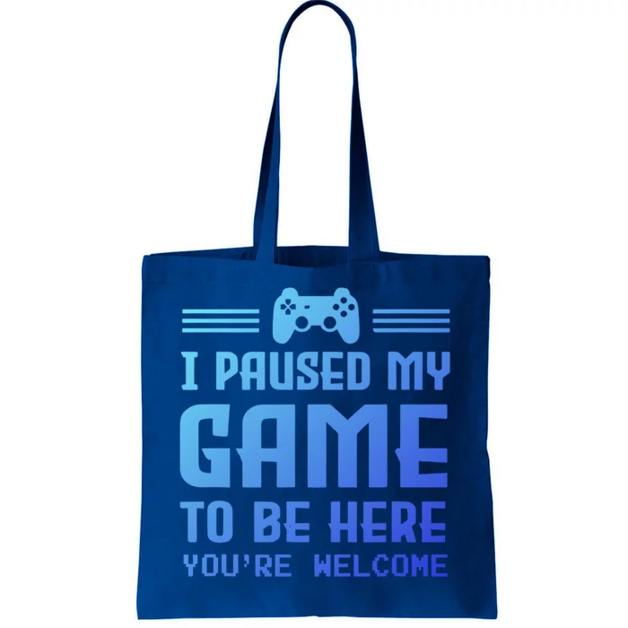 I Paused My Game To Be Here Funny Game Lovers Retro Gift Tote Bag