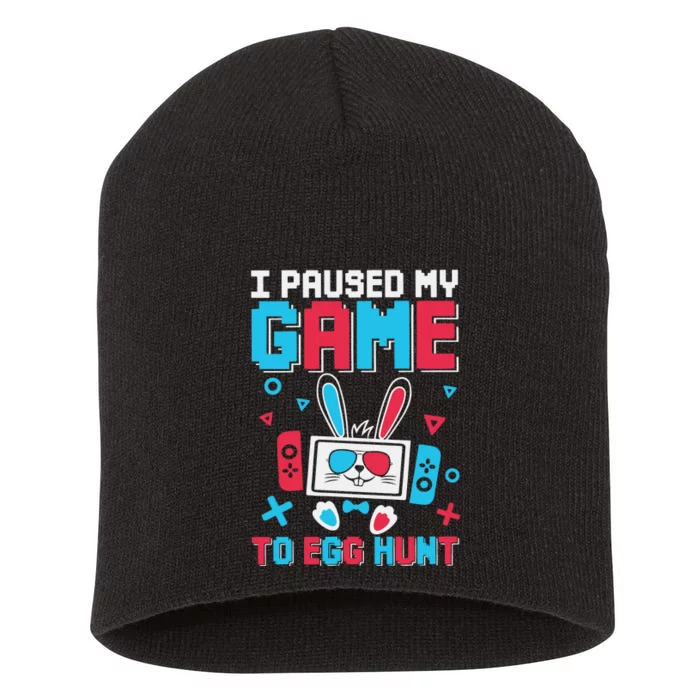 I Paused My Game To Egg Hunt Easter Games Funny Easter Bunny Controller Short Acrylic Beanie