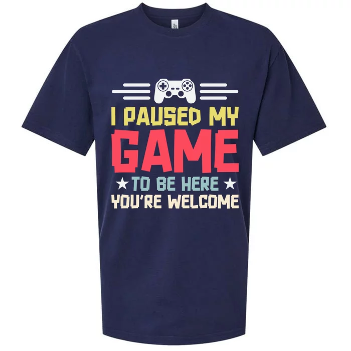 I Paused My Game To Be Here Gaming Funny Humor Joke Cute Gift Sueded Cloud Jersey T-Shirt