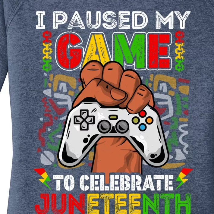 I Paused My Game To Celebrate Juneteenth Black Gamers Gift Women's Perfect Tri Tunic Long Sleeve Shirt