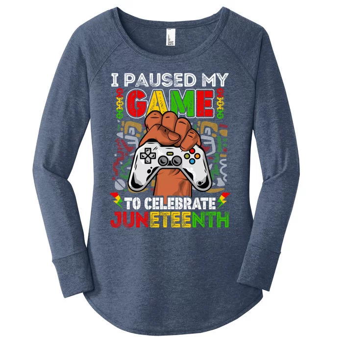 I Paused My Game To Celebrate Juneteenth Black Gamers Gift Women's Perfect Tri Tunic Long Sleeve Shirt